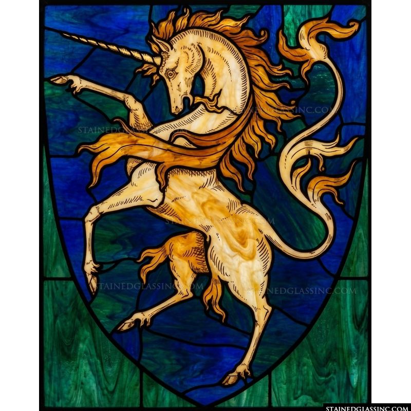 Rearing Golden Unicorn