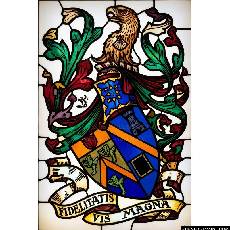 Heraldic Eagle Crest with Latin Motto
