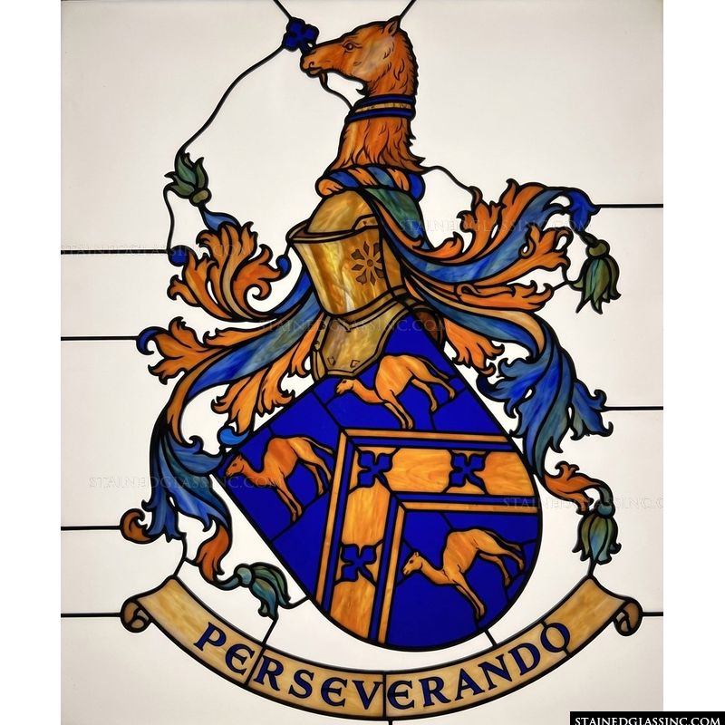 Camel Family Crest with Perseverando Motto
