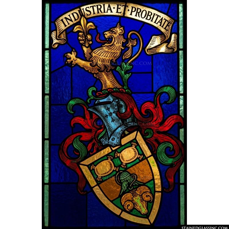 Industria et Probitate Heraldic Crest