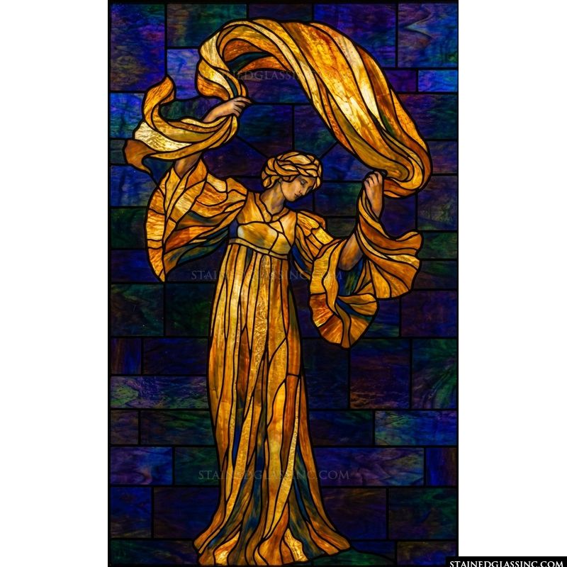 Ethereal Dancer in Gold and Cobalt