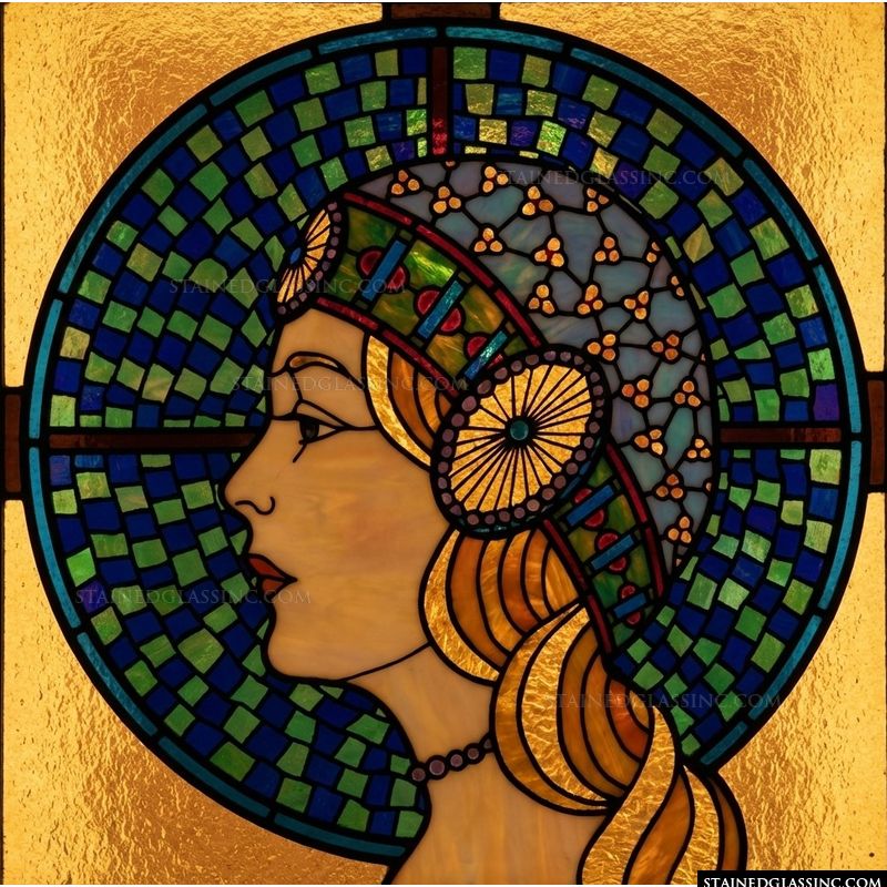 Profile of a Lady in Art Nouveau Style