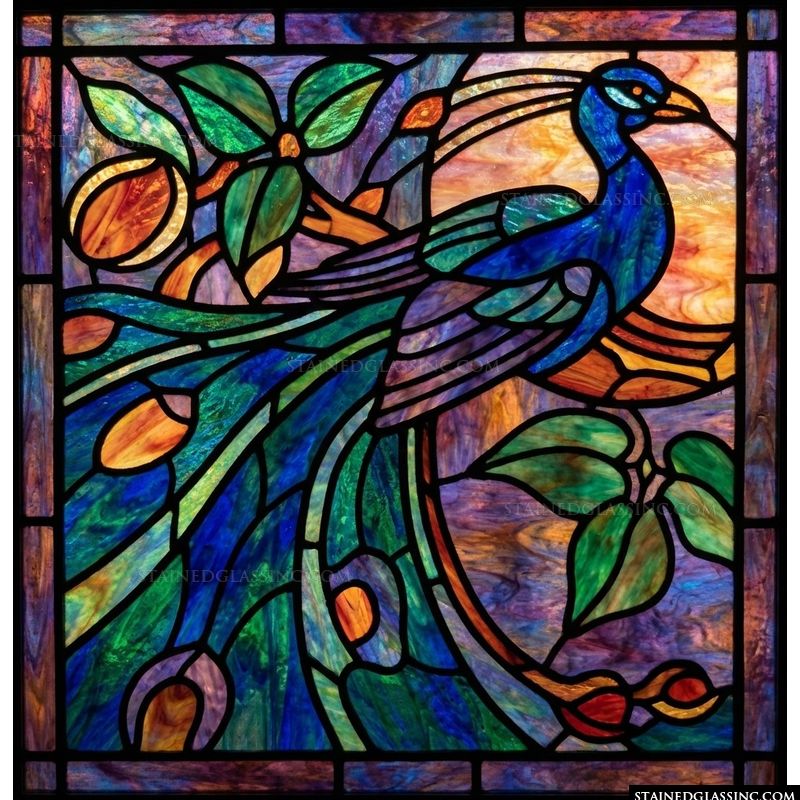 Peacock in Sunset Glow