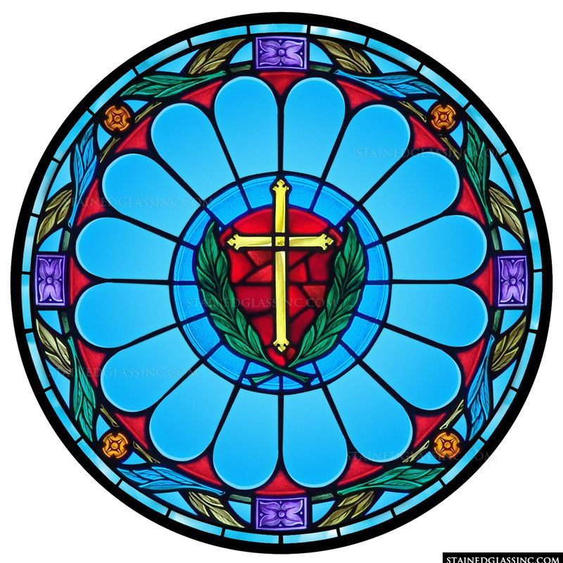 Golden Cross in Rose Window