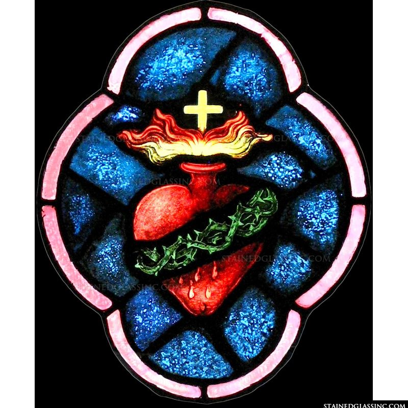 The Sacred Heart in stained glass. 