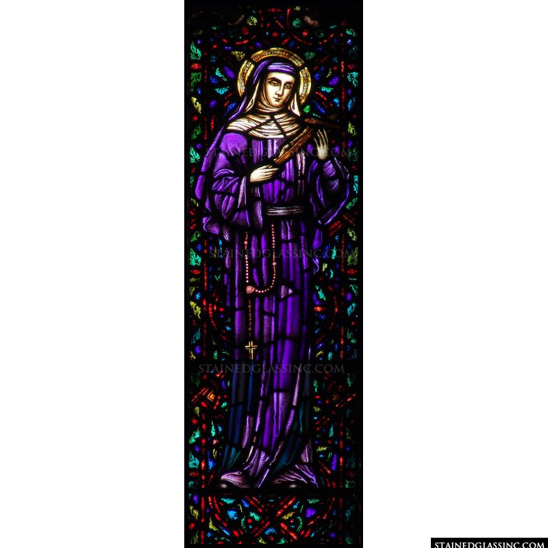 Saint Rita of Cascia stained glass. 