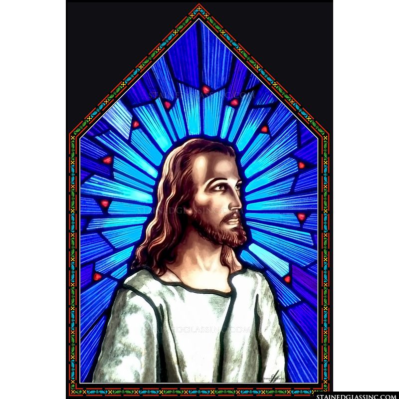 "Brilliant Christ" Religious Stained Glass Window