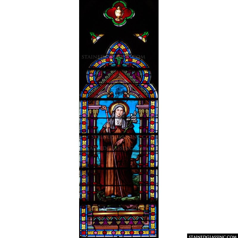 Saint Catherine of Siena in stained glass. 