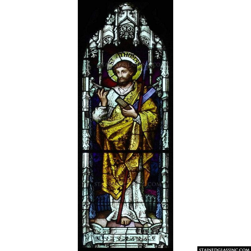 St. Thomas the apostle in stained glass. 