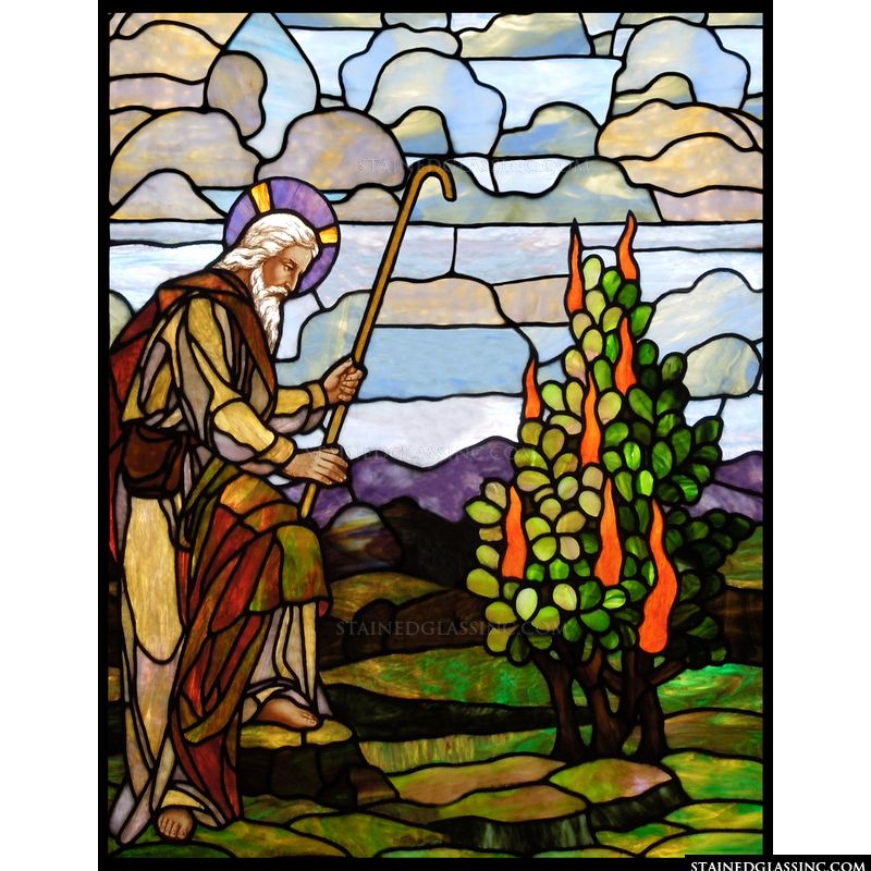 Moses in stained glass. 