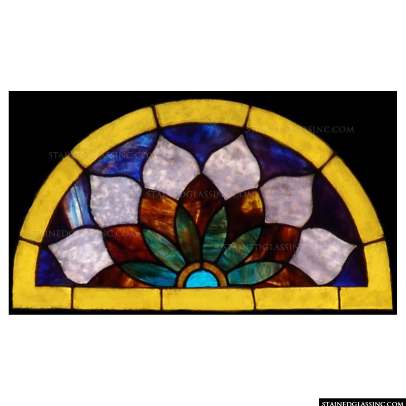 Vibrant Floral Stained Glass Panel
