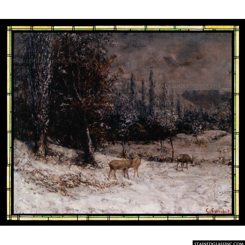 Coutbet Chevreuils Dans la Neige
