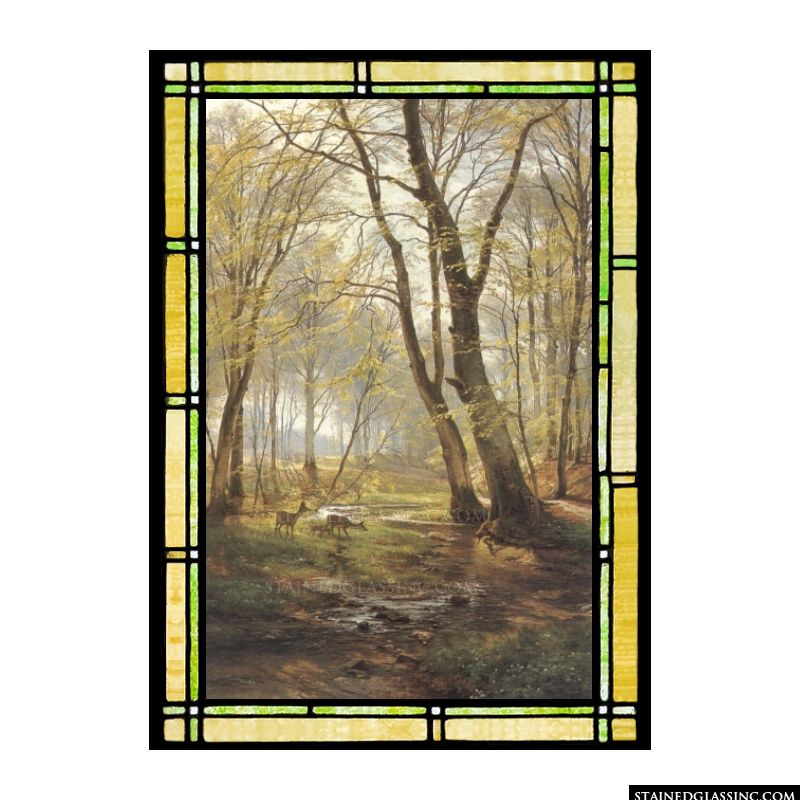 A Woodland Scene with Deer