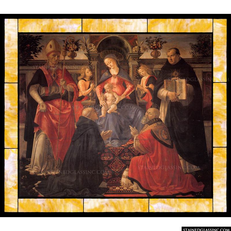 Madonna and Child Enthroned between Angels and Saints