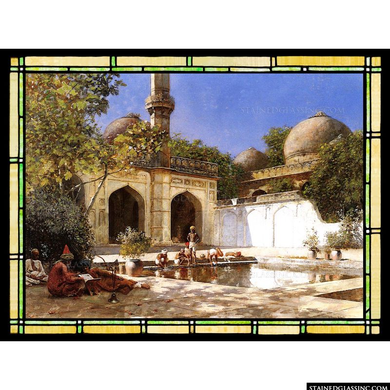 Figures in the Courtyard of a Mosque