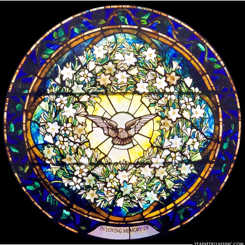 Descending Dove and Lily Wreath