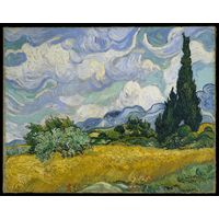 Wheat Field with Cypresses