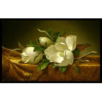 Magnolias on Gold Velvet Cloth