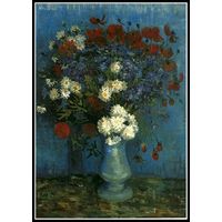 Vase with Cornflowers and Poppies