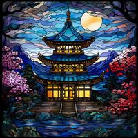 Moonlit Pagoda Serenity