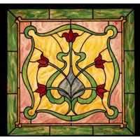 Art Nouveau Red Tulips in Vase