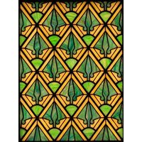 Geometric Green Pattern Panel