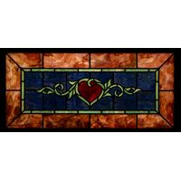 Heart and Vine Cobalt Transom