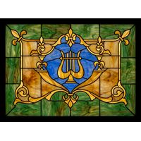 Golden Lyre Baroque Cartouche Panel