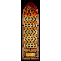 Harlequin Gothic Arch in Crimson and Sage