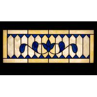 Mission Style Blue Tulip Transom
