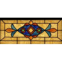 Geometric Blue Fish Transom