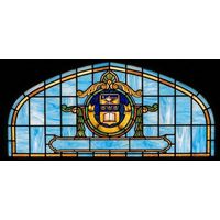 Academic Crest with Open Book and Lamp