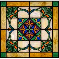 Geometric Floral Medallion in Jewel Tones