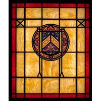 Heraldic Shield Medallion with Floral Accents