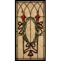 Torches and Laurel Wreath with Ribbons
