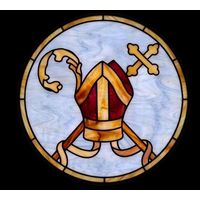 Episcopal Mitre with Crosier and Processional Cross