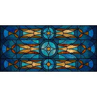Geometric Circles in Cobalt and Amber