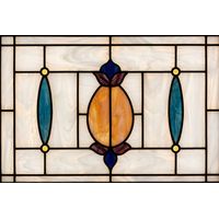 Amber Oval with Cobalt Accents