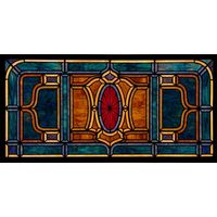 Crimson Medallion with Amber and Teal Geometric Borders