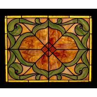 Art Nouveau Floral Motif in Amber and Sage