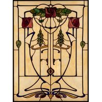 Rose and Leaf Art Nouveau Motif