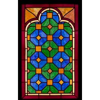 Geometric Arched Lattice in Jewel Tones