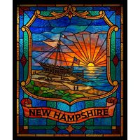 New Hampshire State Seal Scenic Artwork