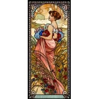 Art Nouveau Woman with Poppies in a Meadow