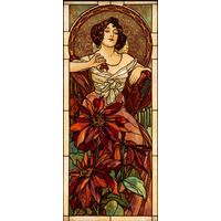 Art Nouveau Lady with Autumn Blooms