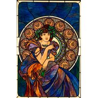 Elegant Muse in Art Nouveau Circle