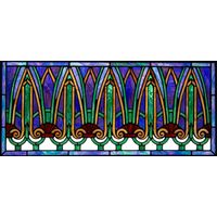 Gothic Arches in Verdant Green and Deep Indigo
