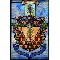 Heraldic Crest with Tree and Motto