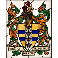 Heraldic Crest with Ornat Prudentia Fortem Motto