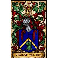 Heraldic Crest with Rooster and Motto